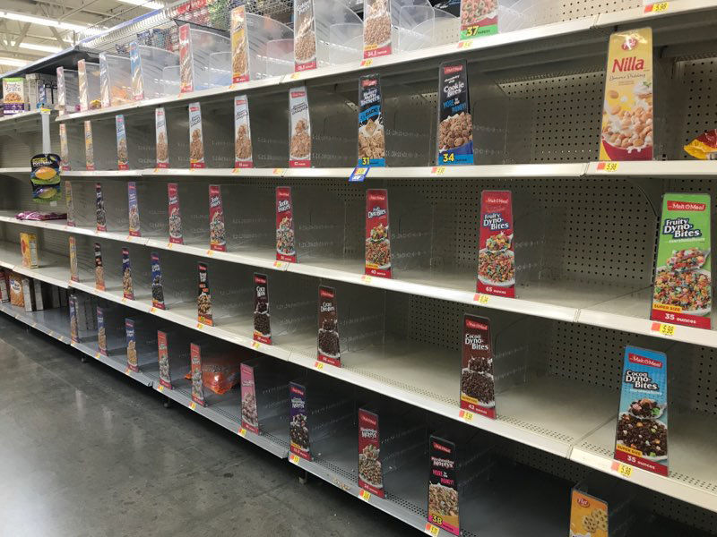 Out of cereal